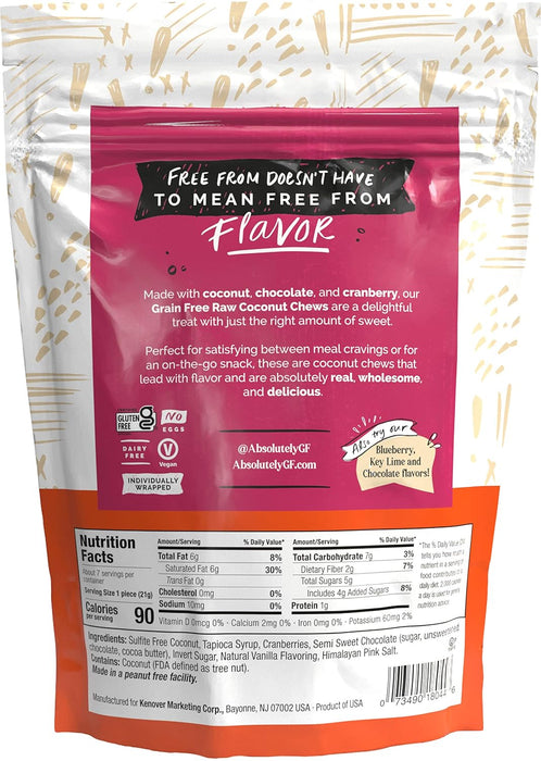 Absolutely Gluten Free  Chews Coconut With Cranberry  5 Oz