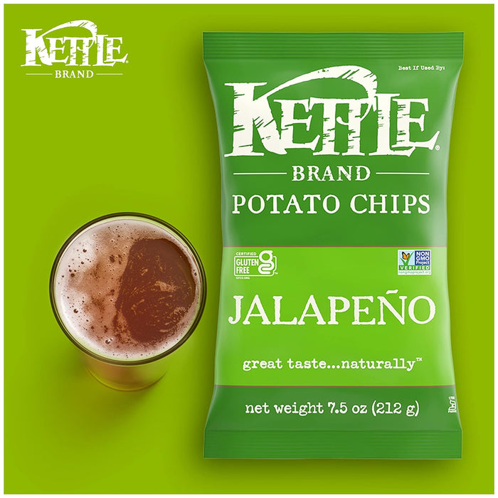 Kettle Brand  Potato Chips Jalapeno  7.5 Oz