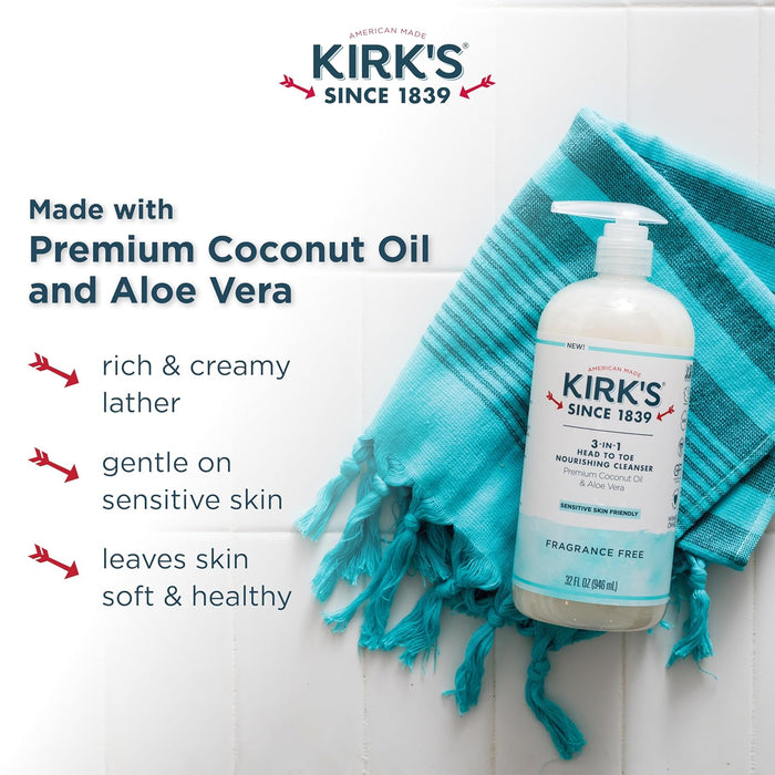 Kirk`S  Natural Cleanser Frag Free  1 Each  32 Oz