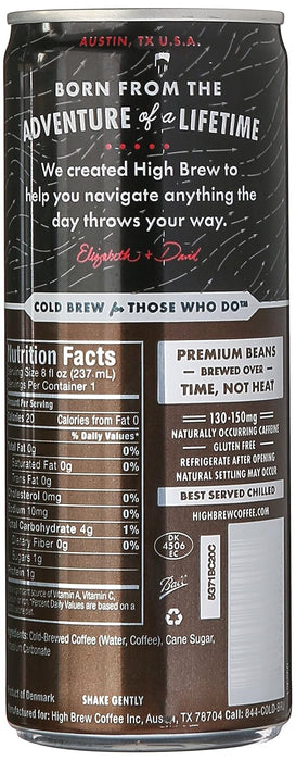 High Brew  Cold Brew Coffee Black & Bold   8 oz