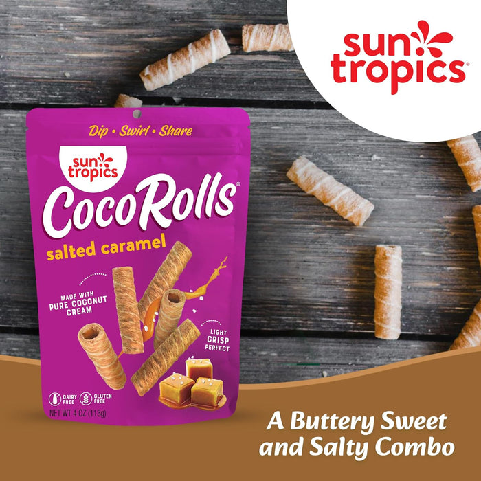 Sun Tropics  Coco Rolls Salted Caramel Rolled Coconut Wafer  4 Oz