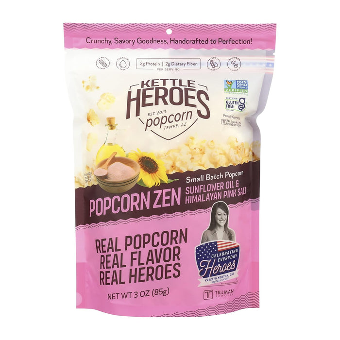 Kettle Heroes Artisan Popcrn  Kettle Zen Ma Pink Popcorn  3 Oz