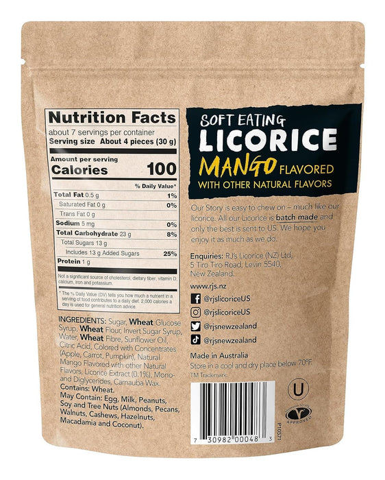 Rj's Soft Eating Mango Licorice 7 oz