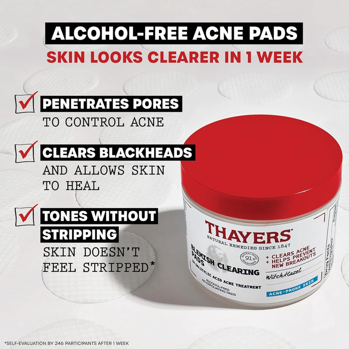 Thayers Blemish Clearing Toner Pads 60 Ct