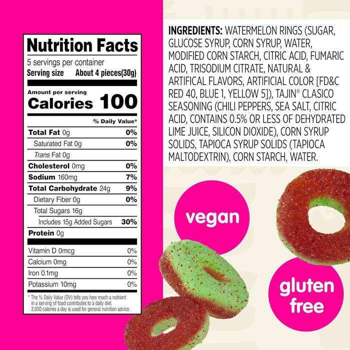 Snak Club Tajin Watermelon Rings 5 OZ