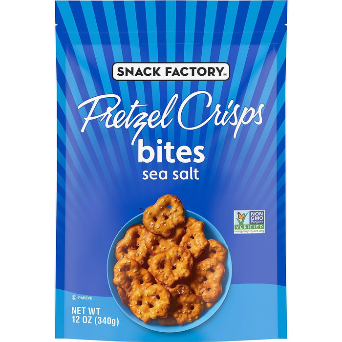 Snack Factory  Pretzel Crisps Bites Sea Salt  12 Oz