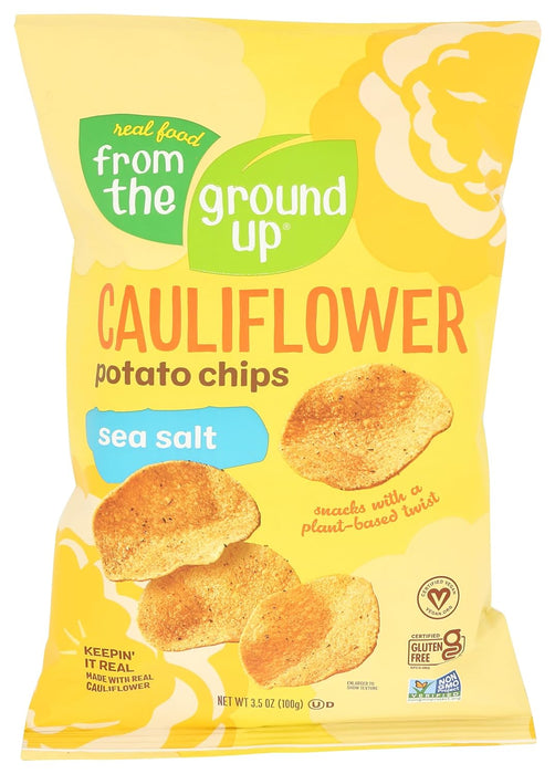 From The Ground Up  Cauliflower Potato Chips Sea Salt  3.5 Oz