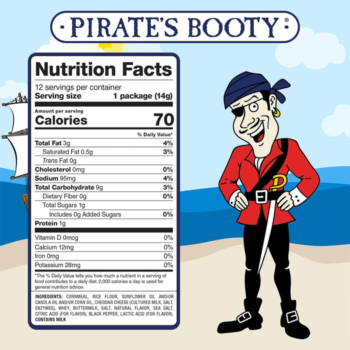 Pirate'S Booty  Aged White Cheddar Puffs  12/.5 Oz