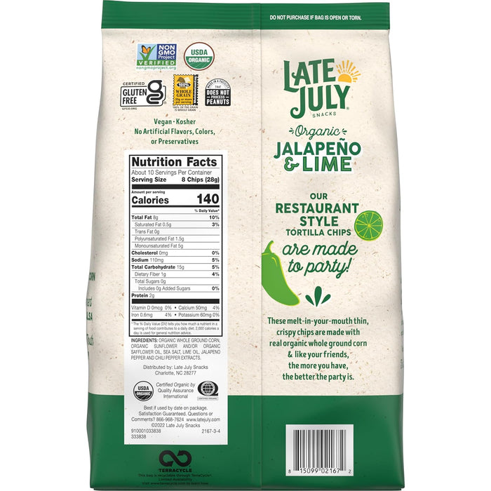 Late July  Organic Jalapeno And Lime Tortilla Chips  10.1 Oz