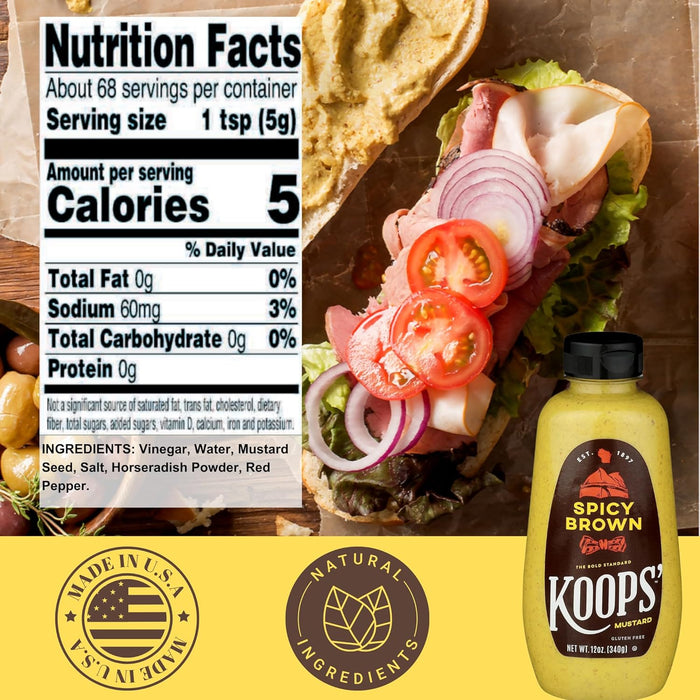 Koops' Gluten Free Spicy Brown Mustard 12 oz