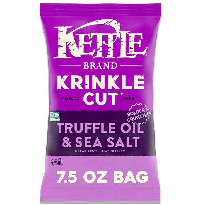 Kettle Brand  Krinkle Cut Potato Chips Truffle Oil & Sea Salt  7.5 Oz