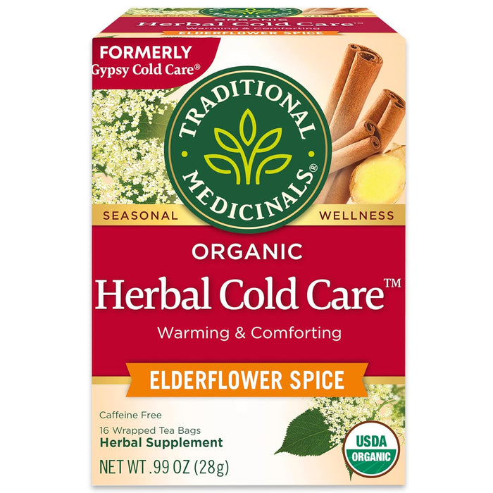 Traditional Medicinals  Organic Herbal Cold Care Tea Elderflower Spice  16 Ct