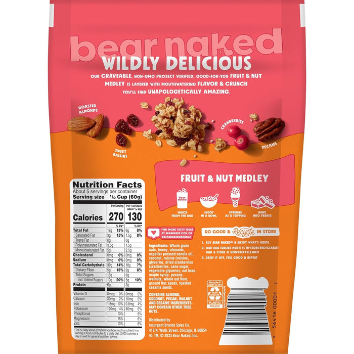 Bear Naked  Granola Fruit And Nutty   12 Oz