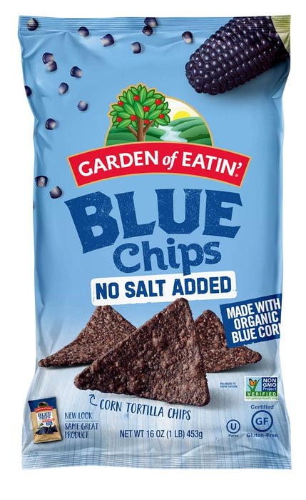 Garden Of Eatin'  Blue Chips Unsalted  16 Oz