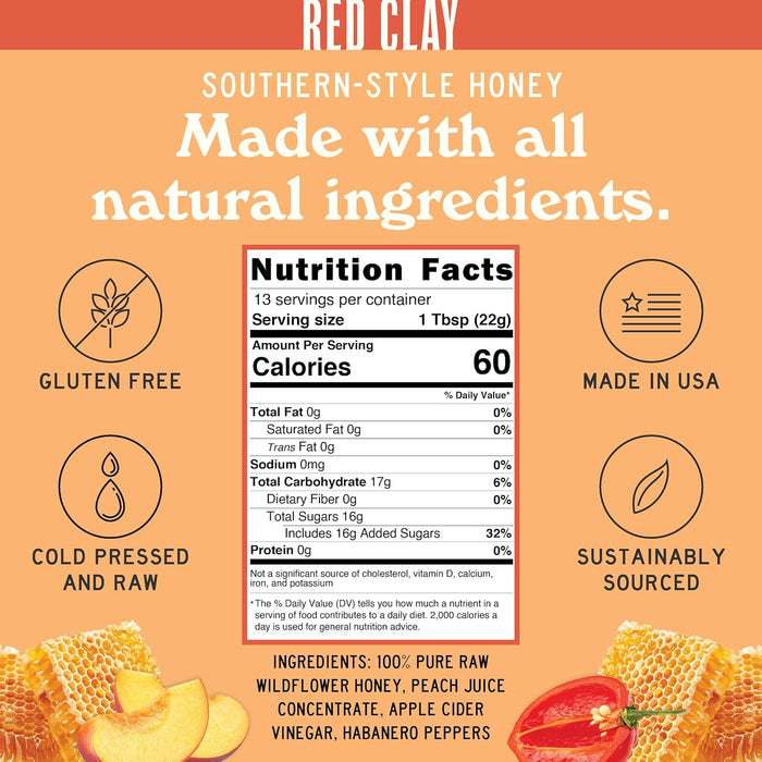 Red Clay Spicy Peach Honey Sauce 9 oz