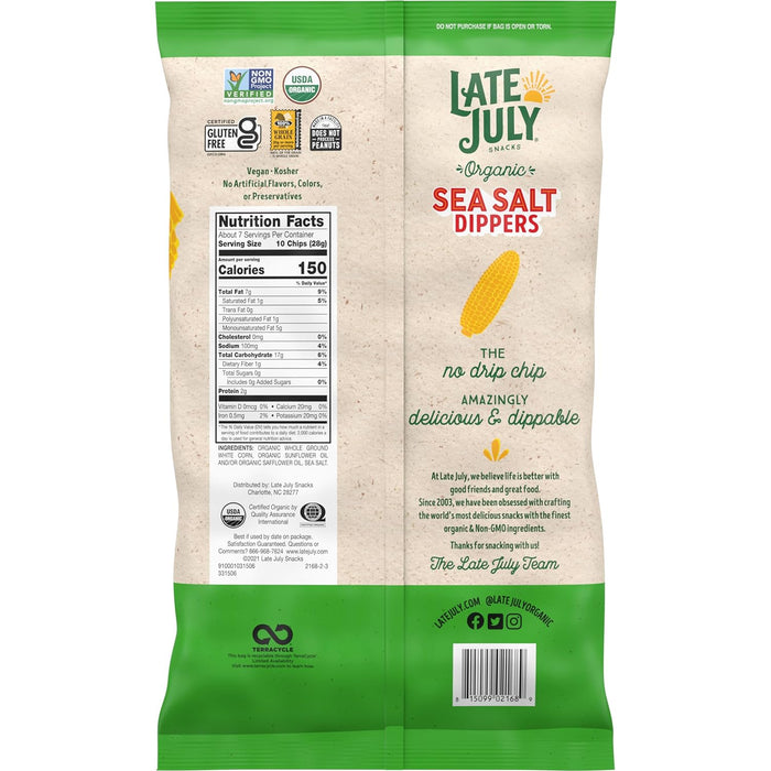 Late July  Organic Sea Salt Dippers Tortilla Chips  7.4 Oz