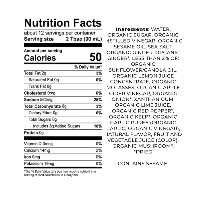 Ocean's Halo Ginger Sesame Vinaigrette And Marinade 12 fl