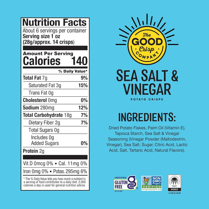 The Good Crisp  Potato Seas Salt/Vinegar  5.6 Oz