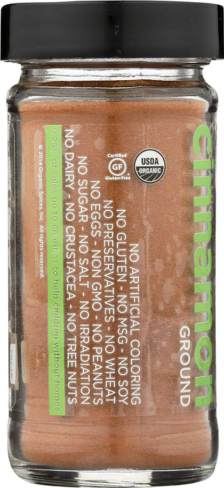 Spicely Organics  Organic Cinnamon Ground Ceylon  1.4 Oz