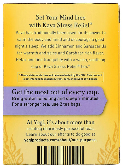 Yogi  Kava Stress Relief Herbal Tea Caffeine Free  16 Bag