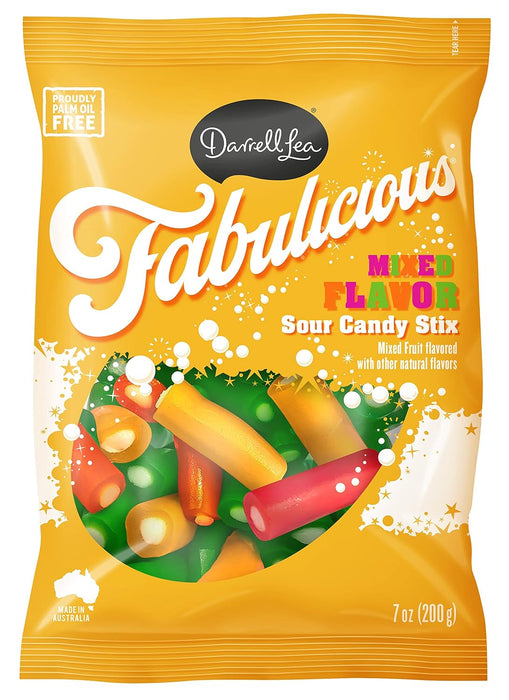 Darrell Lea  Fabulicious Mixed Flavor Sour Candy Stix 7 oz