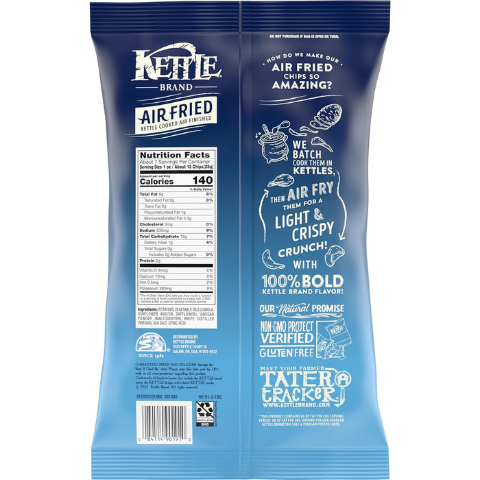 Kettle Air Fried Sea Salt & Vinegar Potato Chips 6.5 Oz