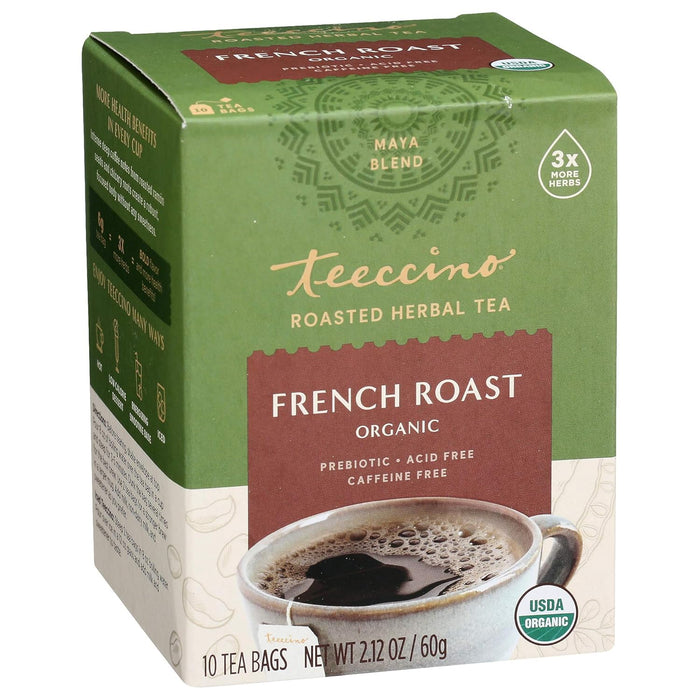 Teeccino  French Roast Herbal Coffee Dark Roast 10 Tea Bags  10 Bag