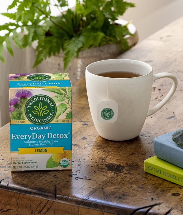 Traditional Medicinals  Organic Everyday Detox Herbal Tea Lemon  16 Ct