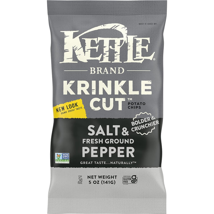 Kettle Brand  Salt & Ground Pepper Krinkle Cut Potato Chips  5 Oz