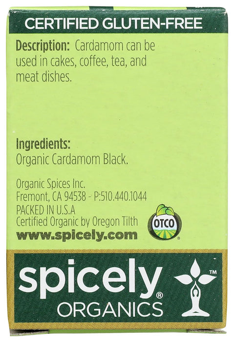 Spicely Organics  Organic Cardamom Pods Black  .2 Oz