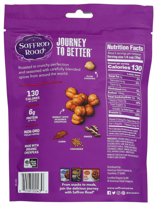 Saffron Road  Crunchy Chickpeas Bombay Spice  6 Oz