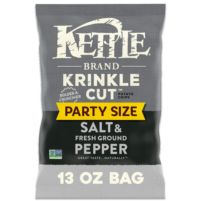 Kettle Brand  Krinkle Cut Salt & Fresh Ground Pepper Potato Chips  13 Oz