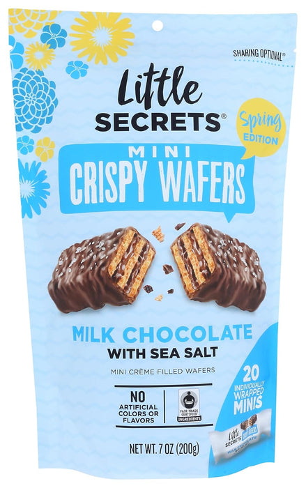 LITTLE SECRETS Milk Chocolate Sea Salt Mini Crispy Wafers 7 OZ