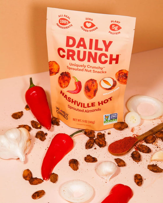Daily Crunch Sprouted Almonds Nashville Hot 5 oz