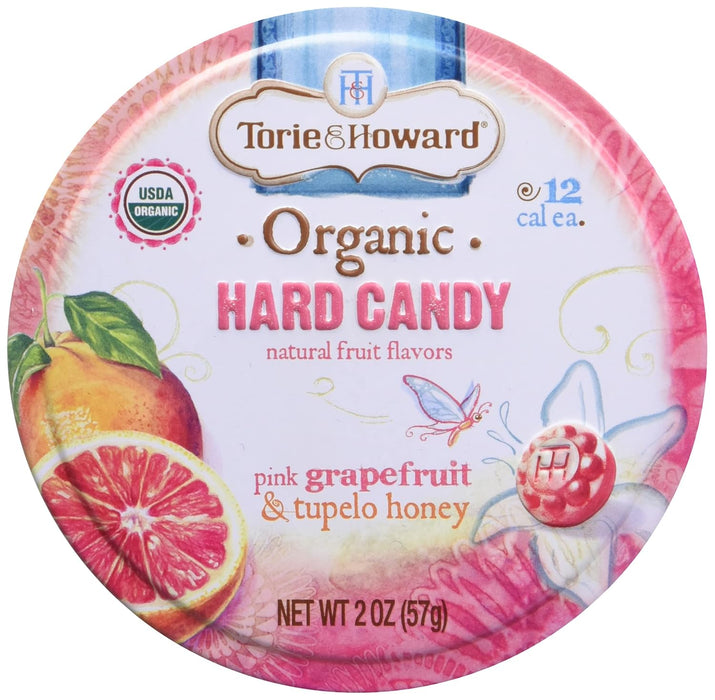 Torie Howard Organic Pink Grapefruit Tupelo Honey Hard Candy 2 oz