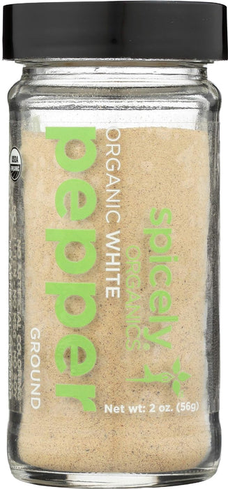 Spicely Organics  Organic White Ground Peppercorn  2 Oz