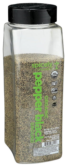 Spicely Organics  Organic Pepper Black Ground  14 Oz