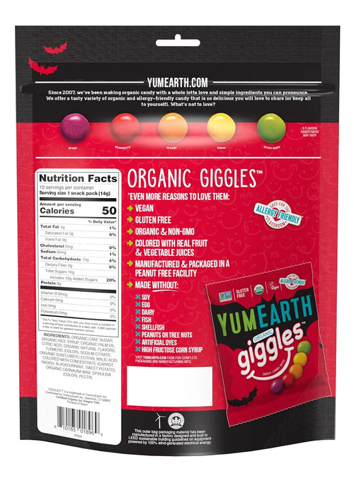 YUMEARTH Organic Halloween Giggles Candy 5 OZ