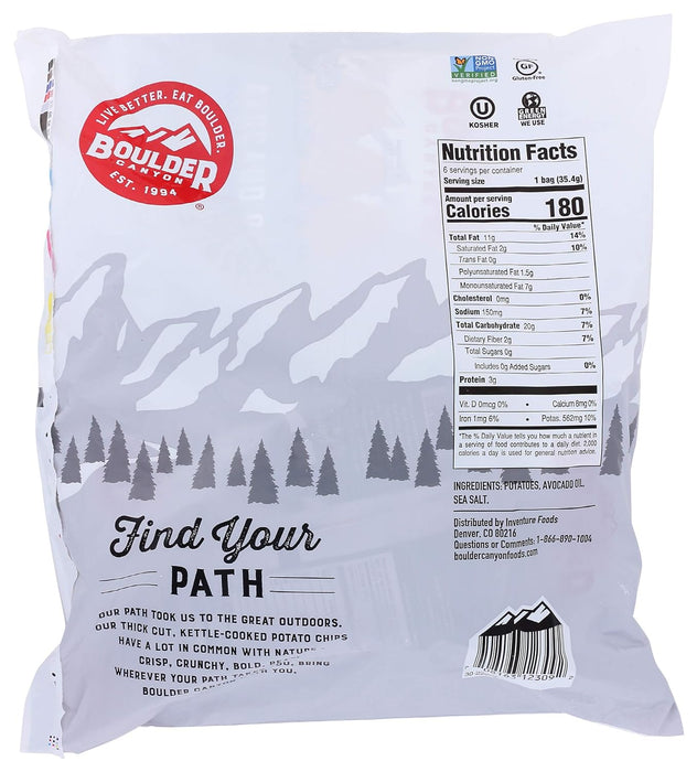 Boulder Canyon  Kettle Style Potato Chips Classic Sea Salt  6/1.25 Oz