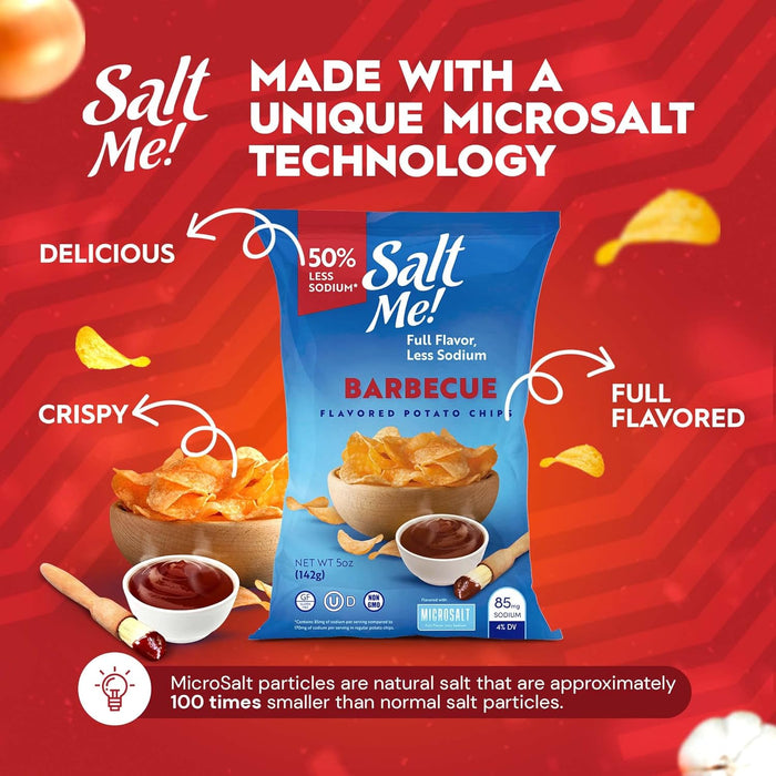 SaltMe Less Sodium Low Salt Barbecue Chips 5 OZ