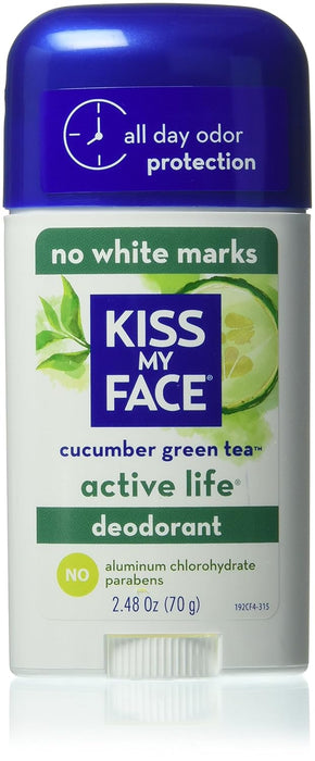 Kiss My Face  Natural Active Life Deodorant Cucumber Green Tea 2.48 Oz