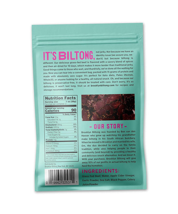 Brooklyn Biltong Jo'Burg Steakhouse Beef Biltong 2oz