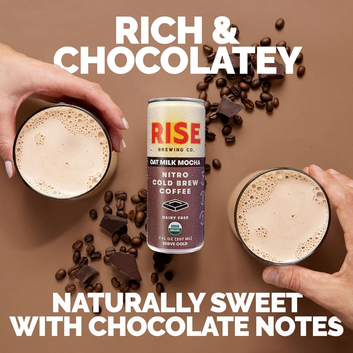 Rise Brewing Mocha Latte Nitro Cold Brew Coffee Mocha Latte 7 oz