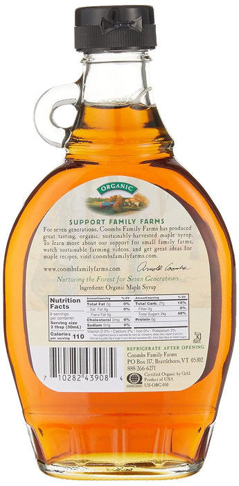 Coombs Family Farms  Organic Grade A Dark Maple Syrup  8 Oz