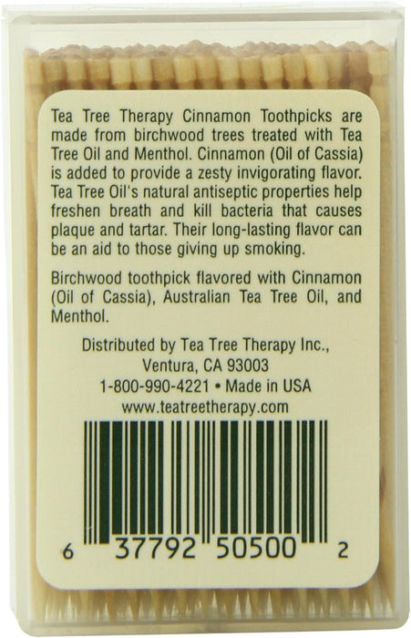 Tea Tree Therapy  Toothpicks Cinnamon 100 Toothpicks  100 Ct