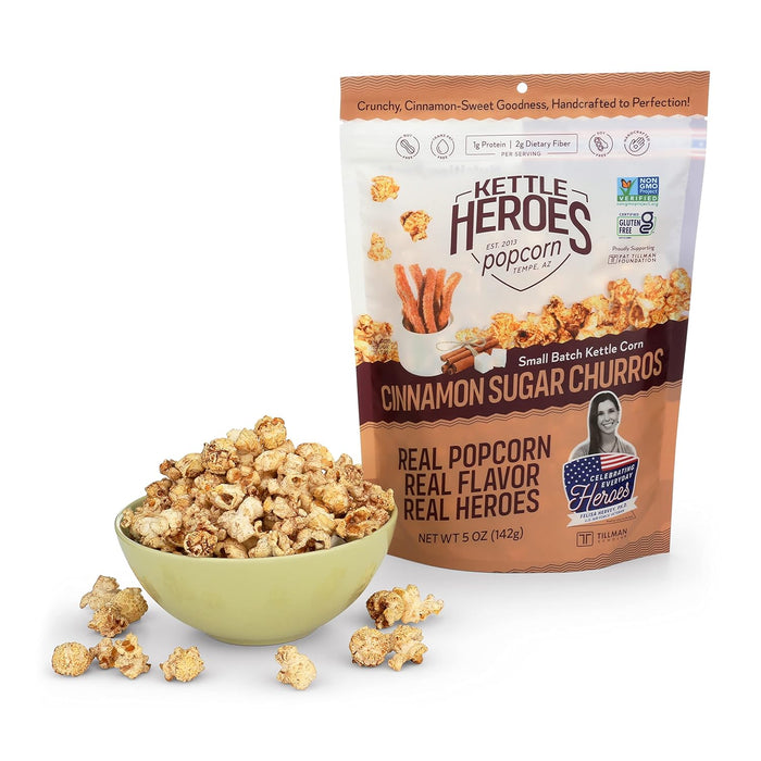 Kettle Heroes Artisan Popcorn  Cinnamon Sugar Churro Popcorn  5 Oz