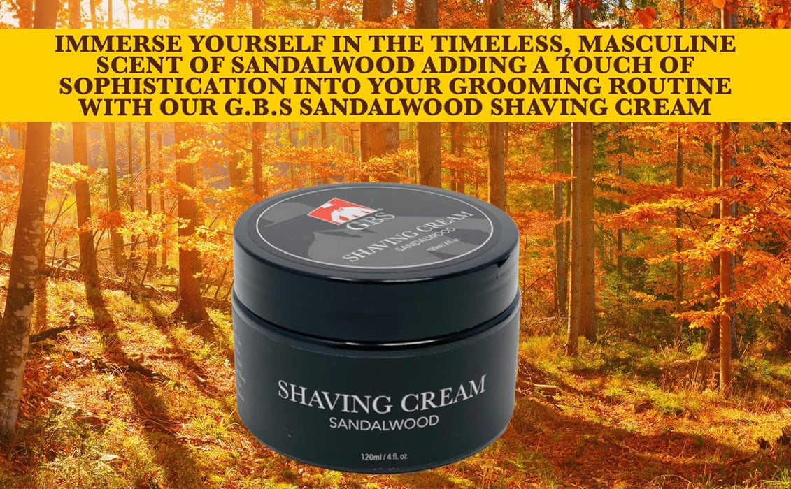 G.B.S Sandalwood Shaving Cream for Sensitive Skin 4 OZ