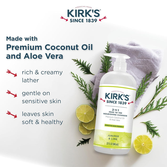 Kirk`S  Head To Toe Cleanser Juniper And Lime  1 Each  32 Oz