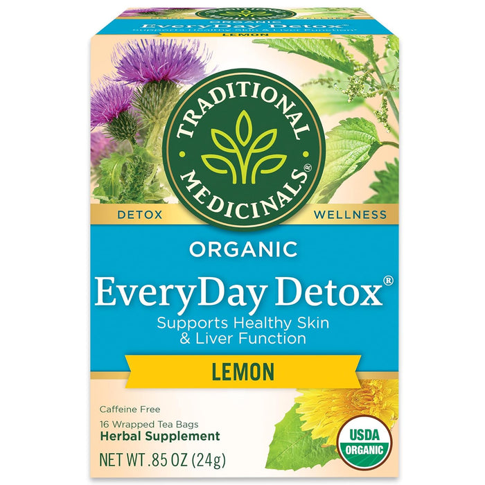 Traditional Medicinals  Organic Everyday Detox Herbal Tea Lemon  16 Ct