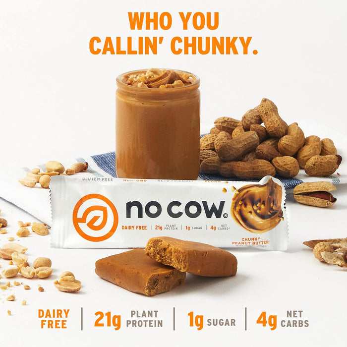 No Cow Bar  Chunky Peanut Butter   2.12 Oz